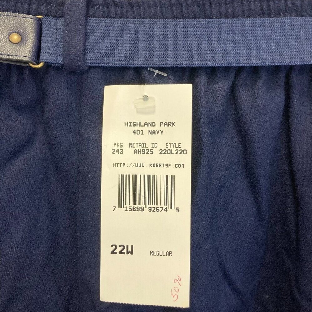 NEW Vintage Koret Wool Trouser Pants Womens Size 22W Belted Tapered Office NWT - Picture 11 of 12